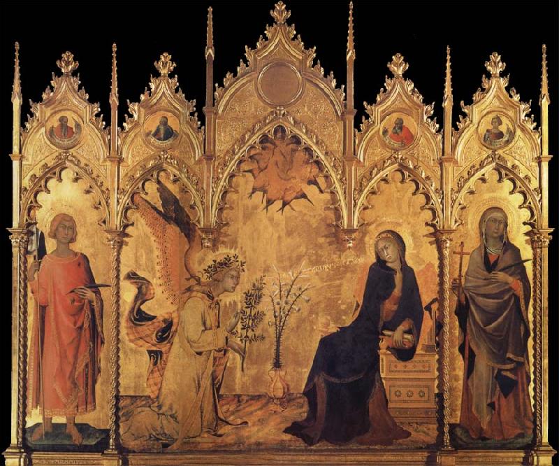 Simone Martini La Anunciacion,Con los Santos Ansano y Margarina y Cuatro profesar France oil painting art